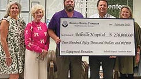 Bellville Hospital Foundation Board presents donation from gala