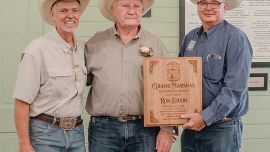 Ron Eilers awarded Austin County grand marshal plague