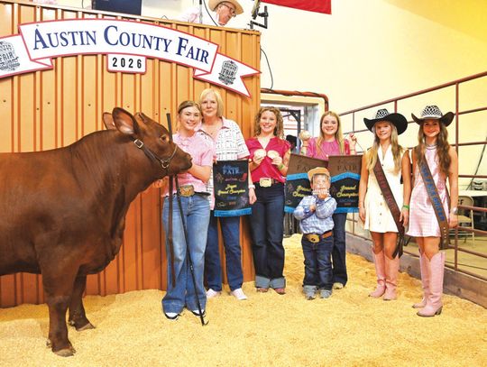 2026 Austin County Fair Youth Livestock Sale Grand and Reserve Champions