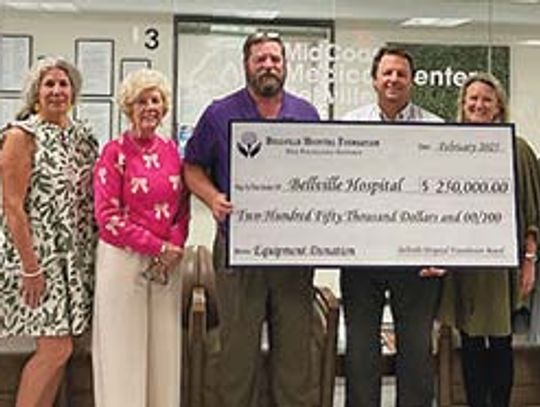 Bellville Hospital Foundation Board presents donation from gala