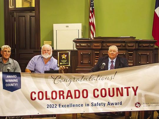 Colorado County earns Excellence In Safety Award