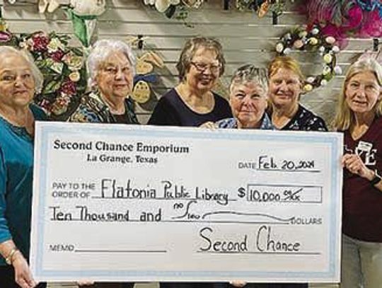 Flatonia Public Library receives $10K donation