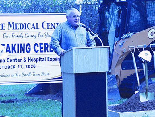 Gold and chrome shovels represent past and future as Rice Medical Center turns dirt for major expansion