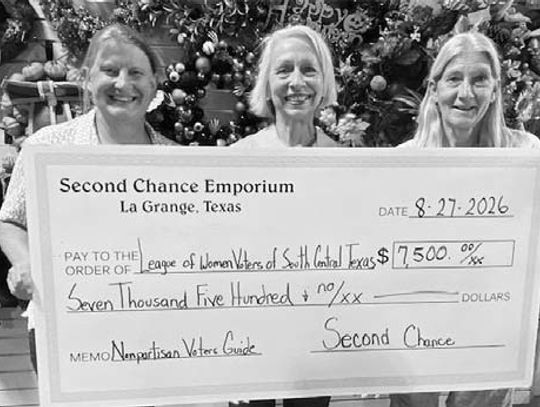 League of Women Voters of South Central Texas receives donation