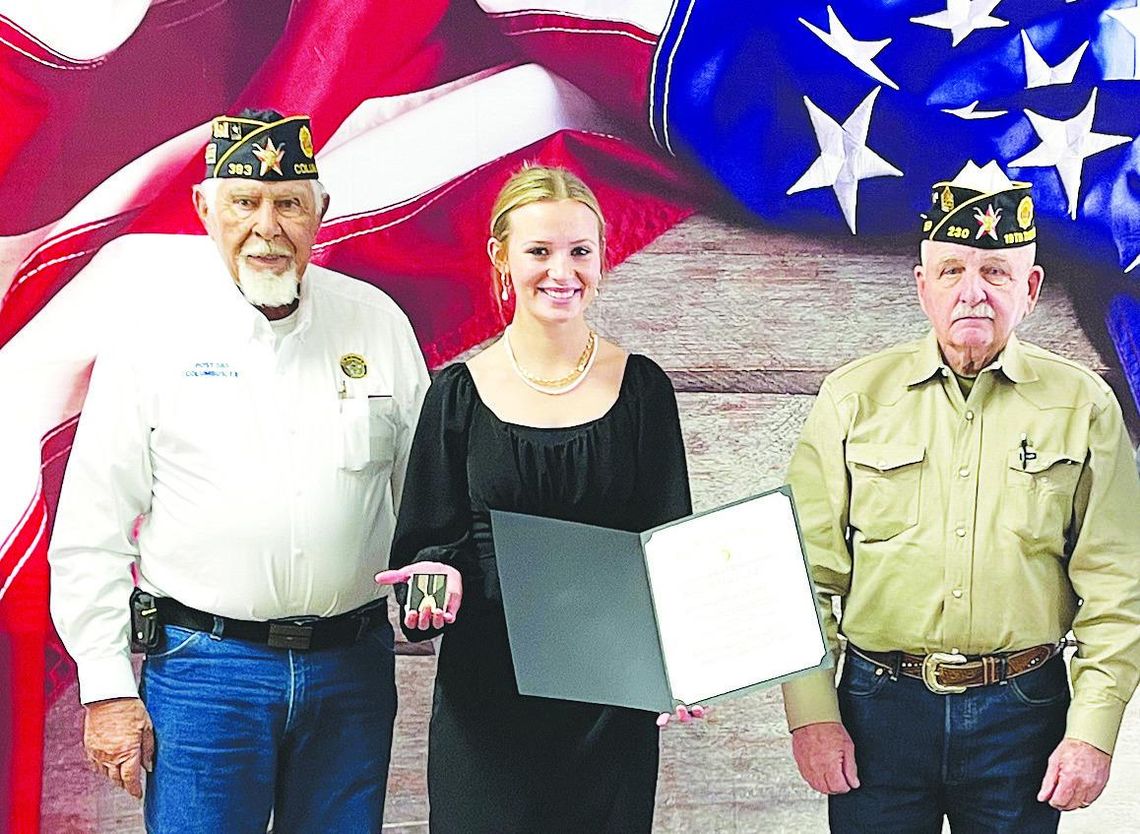 Alley Fitzgerald awarded scholarship by American Legion Post 383