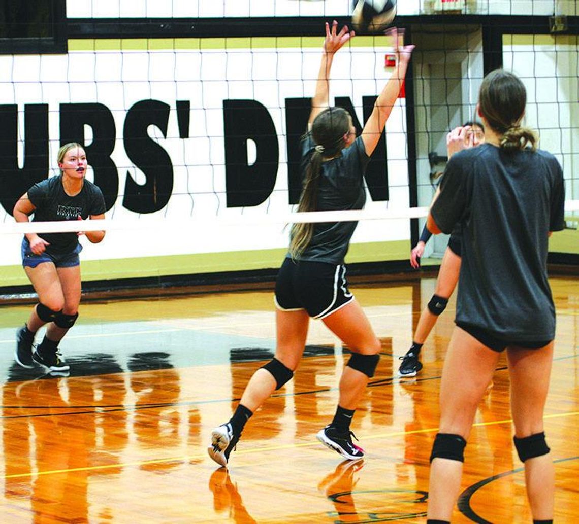 Cubettes senior utility player Mallory Krause sets a ball up high