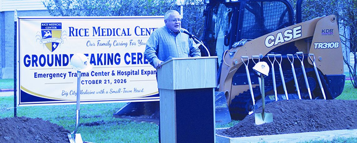 Gold and chrome shovels represent past and future as Rice Medical Center turns dirt for major expansion