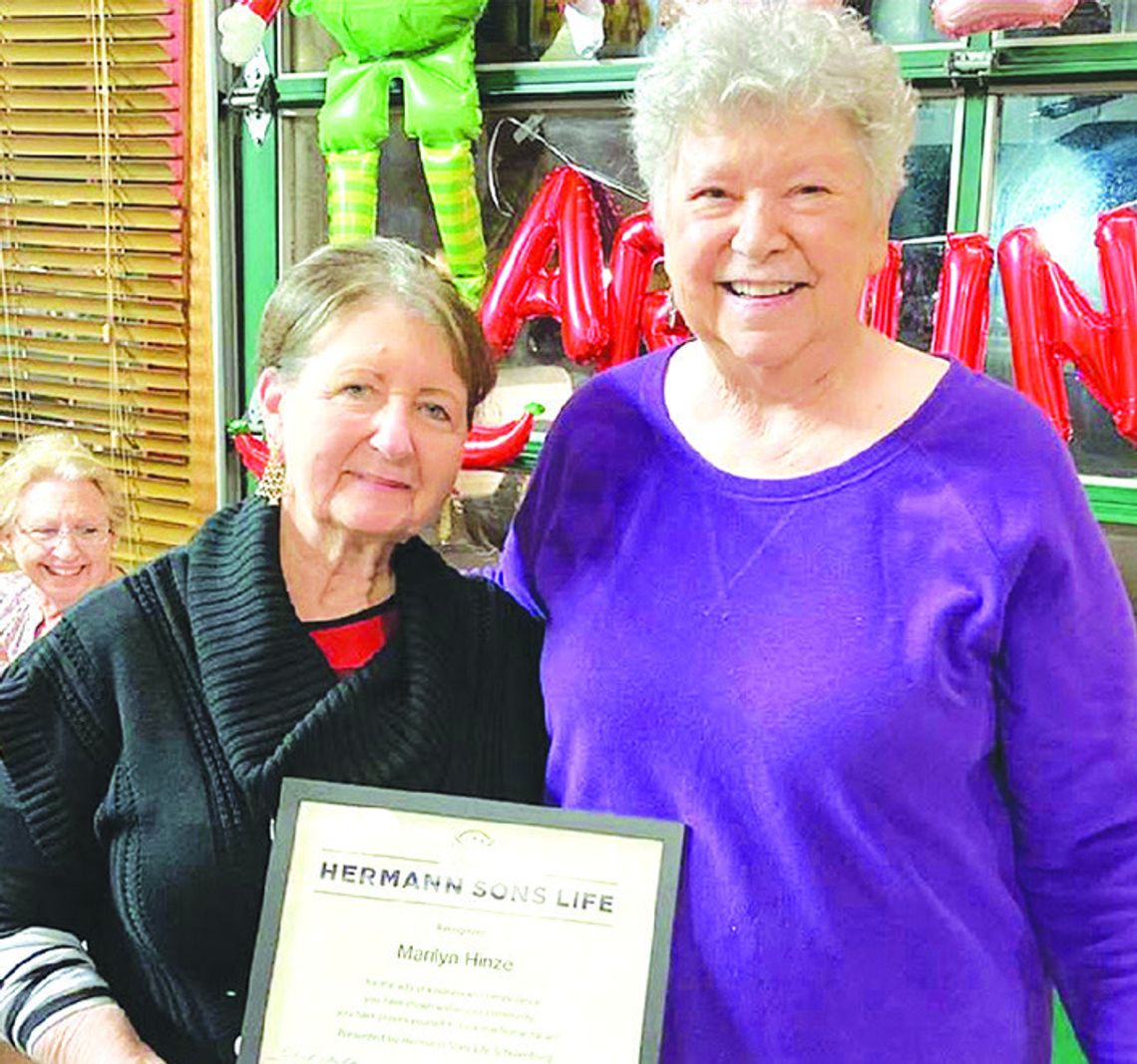 Marilyn Hinze receives Humanitarian Award