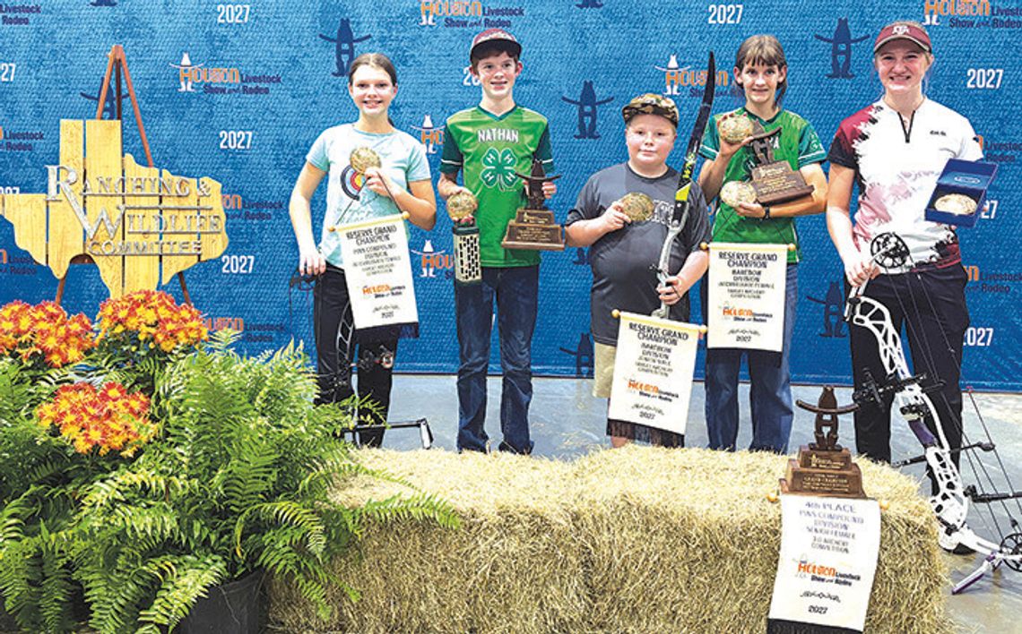 Members of the JOAD Club of Colorado County who brought home big wins in the Houston Livestock Show and Rodeo Archery tournament Oct